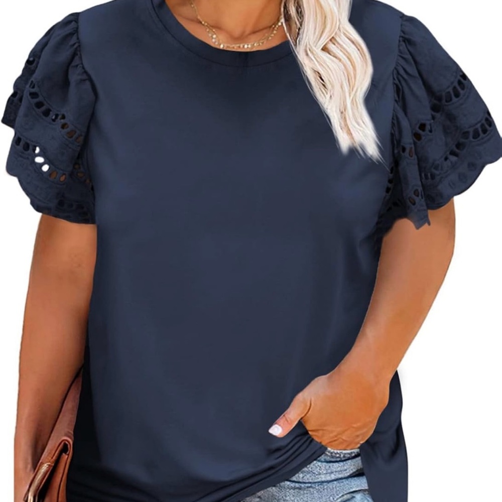 Elegant Navy Blue Women's Top